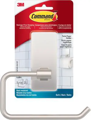 Command Toilet Paper Holder [Removable]: 1 Holder (Satin Nickel)