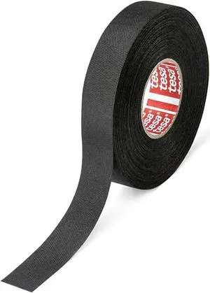 tesa PET Cloth Wire Harness Tape [Flame Retardant] (51026): 3/4 in. x 27.3 yds. (Black)