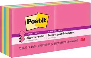 Post-it Super Sticky Pop-up Dispenser Notes: 3 in. x 3 in. (Energy Boost Collection) *90-sheets per pad / 10-pack
