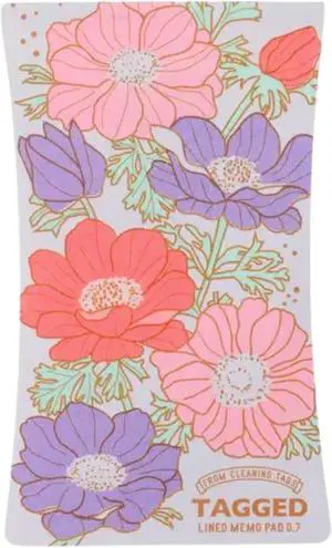 Tagged Outdoor Memo Pad: 2-3/5 in. x 4.4 in. (Purple Flowers)