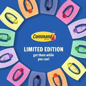 Command Limited Edition Mini Hooks [Removable]: 6-Pack (Clementine) *6-pack