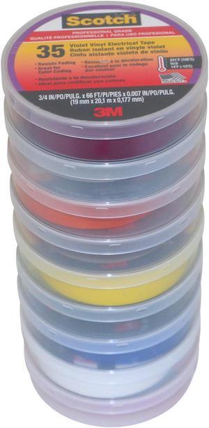 Scotch Electrical Tape Rainbow Pack: 3/4 in. x 66 ft. (Rainbow Pack Colors) *9 rolls [9 rolls/pack]