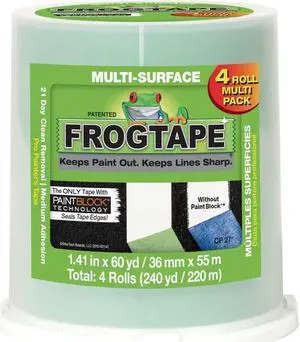 FrogTape Multi-Surface Painters Tape [Medium Adhesion]: 1.41 in. x 60 yds. (Green) [4 rolls/pack]