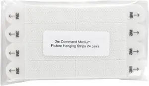 Command Picture Hanging Strips [Removable]: Medium [24 strip sets] / loose in bag (White) *medium size / 4 strip sets