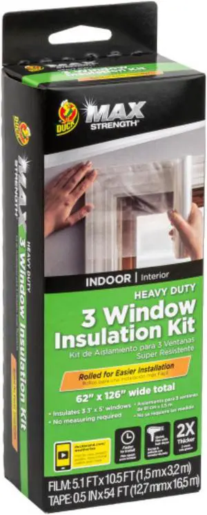 Duck Brand Max Strength Heavy Duty Window Kit: 62 in. x 126 in. (Clear) *3 pieces