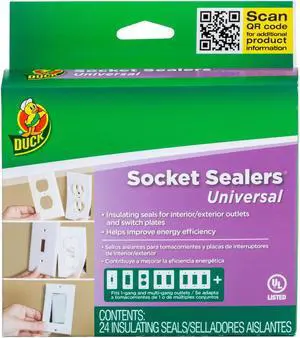 Duck Brand Wall Socket Sealers: 2-1/2 in. width (White) *24-pack