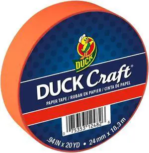 Duck Brand Craft Paper Tape [Neon]: 1 in. x 60 ft. (Neon Red-Orange)