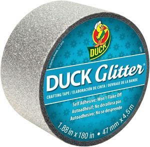 Duck Brand Glitter Crafting Tape: 1.88 in. x 15 ft. (Silver Sparkle)