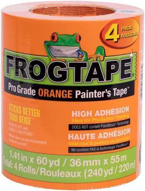 FrogTape  Pro Grade Painter's Tape [High Adhesion]: 1.41 in. x 60 yds. (Orange) *4-pack