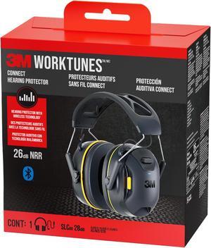 3M WorkTunes Electronic Hearing Protectors: Connect with Bluetooth Technology (Black)