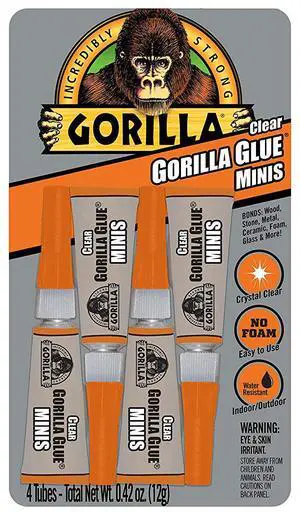 Gorilla Clear Gorilla Glue Minis: 3 gram tubes / 4-pack (Clear)