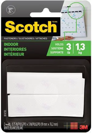 Scotch Indoor Fastener Strips: 3/4 in. x 3 in. (White)