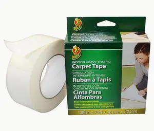 Duck Brand Indoor Heavy Traffic Double-Sided Carpet Tape [Permanent]: 1.88 in. x 75 ft. (White)
