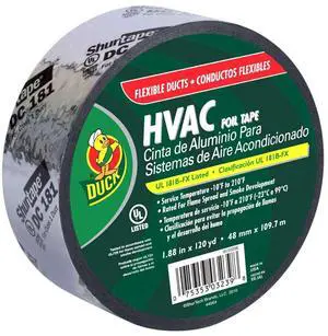 Duck Brand HVAC Duct Sealing Tape: 1.88 in. x 120 yds. (Silver Metalized Printed)