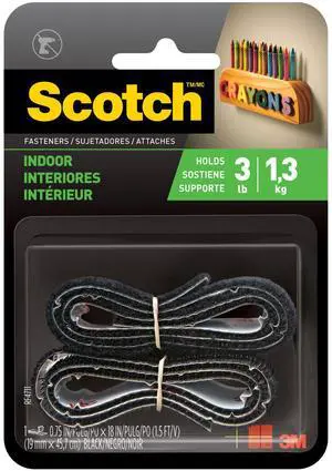 Scotch Indoor Fastener Strips: 3/4 in. x 18 in. (Black)