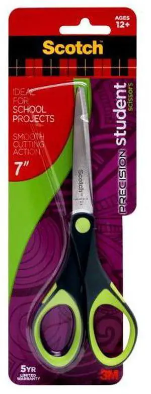 Scotch Precision Student Scissors: 7-inch scissor (Green)