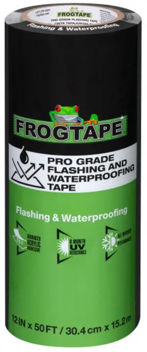FrogTape Pro Grade Flashing & Waterproofing Tape (105727): 12 in. x 50 ft. (Black)