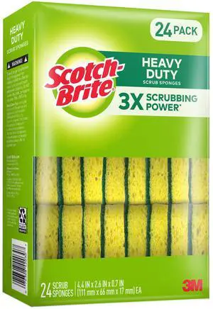 Scotch-Brite Heavy Duty Scrub Sponges: 24-pack (Yellow and Green)
