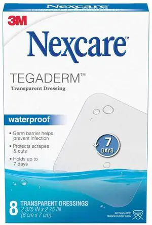 Nexcare Tegaderm Dressing: 2-3/8 in. width (Transparent) *8-pack