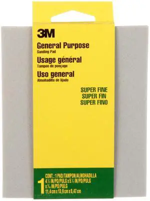 3M General Purpose Sanding Pad [Super Fine]: 4-1/2 in. x 5-1/2 in. (Grey)