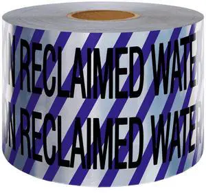 Presco U.S. Made Underground Detectable Tape: 6 in. x 1000 ft. (Purple with Black "CAUTION BURIED RECLAIMED WATER LINE BELOW" printing)