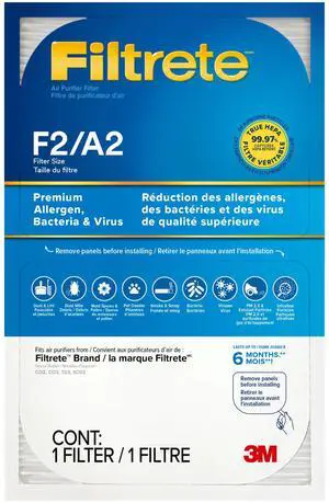Filtrete F2/A2 Premium Allergen, Bacteria & Virus Air Filter [Medium Room]: for 150 Sq. Ft. Medium Room Smart Air Purifier  (White)