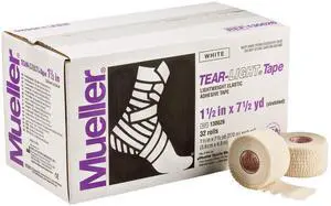 Mueller Tear-Light [Elastic Athletic Stretch Tape]: 1-1/2 in. x 7-1/2 yds. (White) *32-rolls