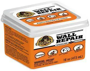Gorilla Wall Repair Spackling + Primer: 16 oz. tub (White)