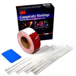 3M Diamond Grade Trailer Marking Kit [DOT-C2 10 yr.]: 2 in. x 75 ft. (Alternating 11 in. Red 7 in. White / Honeycomb Design)