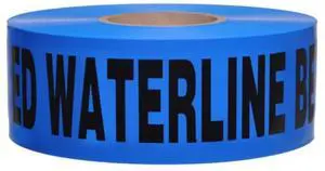 Presco Underground Non-Detectable Tape: 3 in. x 1000 ft. (Blue with Black "CAUTION BURIED WATER LINE BELOW" printing)