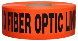 Presco Underground Non-Detectable Tape: 3 in. x 1000 ft. (Orange with Black "CAUTION BURIED FIBER OPTIC LINE BELOW" printing)