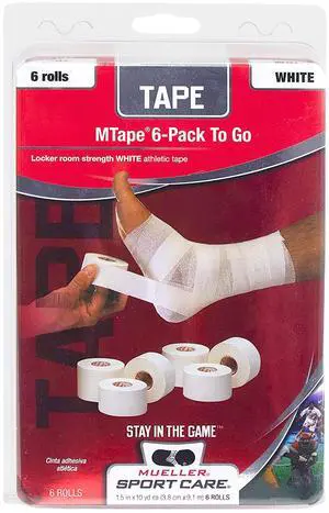 Mueller MTape Athletic Tape Pack: 1-1/2 in. x 30 ft. (White) *6-pack