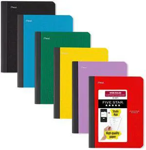 Five Star Composition Book [Wide Ruled]: 7-1/2 in. x 9-3/4 in. (Color May Vary) *80 sheets