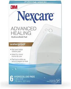 Nexcare Advanced Healing Waterproof Bandages: 3 in. x 4 in. / 6-pack (Clear)