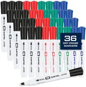 Quartet  DryGuard Chisel Tip Dry-Erase Markers: 36-pack (Assorted Colors)