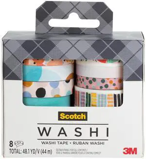 Scotch Washi Tape [8-Pack]: 8-pack (Abstract Modern Design)