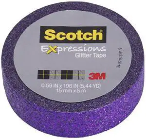 Scotch Expressions Glitter Tape: 0.59 in. x 196 in. (Bright Violet)