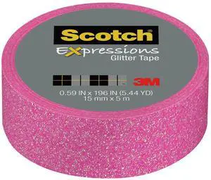 Scotch Expressions Glitter Tape: 0.59 in. x 196 in. (Pastel Pink)