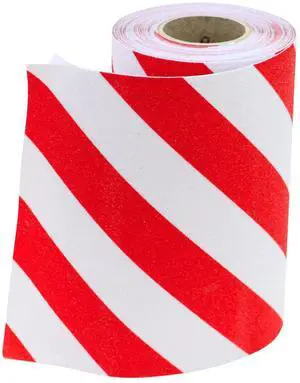 FindTape AST-35 Premium Anti-Slip Non-Skid Tape [Hazard Stripe, 60 grit]: 12 in. x 60 ft. (White and Red Stripes)