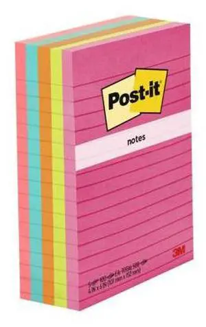Post-it Lined Sticky Notes: 4 in. x 6 in. (Poptimistic Collection) *100-sheets per pad / 5-pack