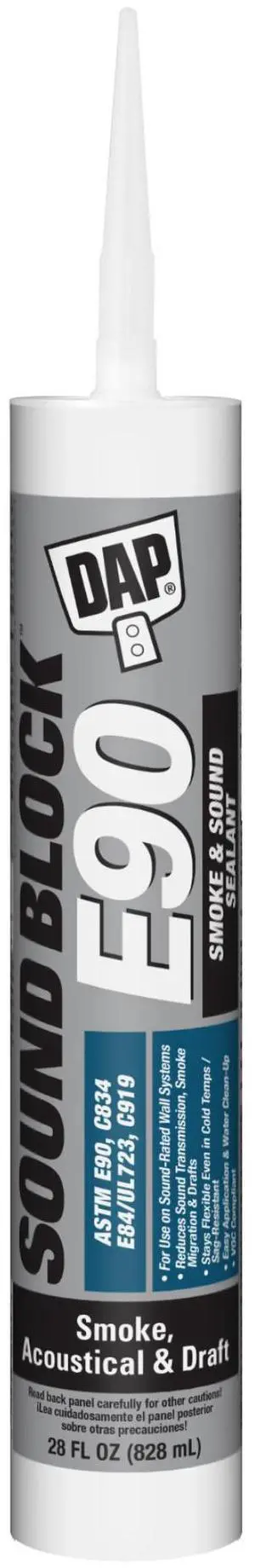 DAP E90 SOUND BLOCK Acoustical, Draft, Smoke & Sound Sealant: 28 fl oz. (White)