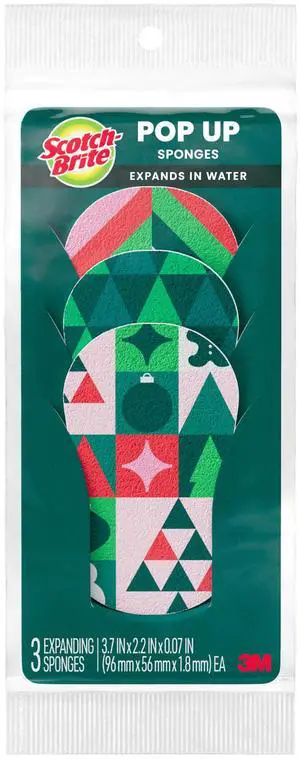 Scotch-Brite Holiday Pop Up Sponge: 3-pack (Multicolored)