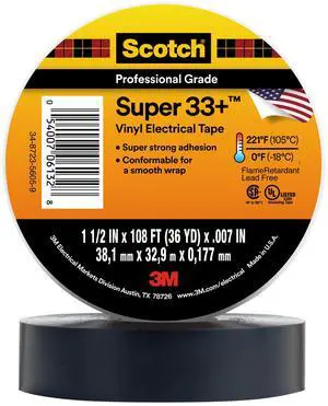 Scotch Super 33+ Vinyl Electrical Tape: 1-1/2 in. x 36 yds. (Black)