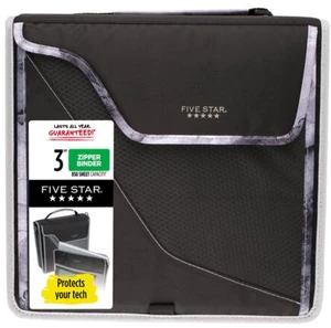 Five Star Zipper Binder & Removable Padded Case: 12-3/4 in. x 0.347 yds. (Black/Grey) 29296IT8 Five Star Zipper Binder & Removable Padded Case: 12-3/4 in. x 0.347 yds. (Black/Grey) 29296IT8