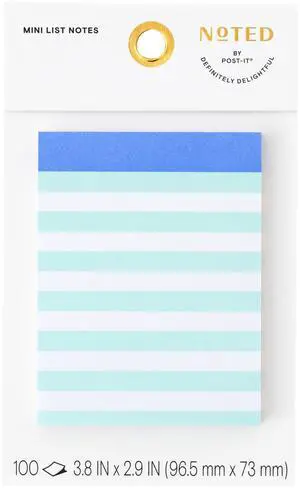 Post-it Noted Mini List Notes: 4 in. x 2.9 in. (Stripe Green) *100-sheets per pad / 1-pack NTD10-34-1 Post-it Noted Mini List Notes: 4 in. x 2.9 in. (Stripe Green) *100-sheets per pad / 1-pack NTD10-34-1