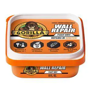 Gorilla Wall Repair Spackling + Primer: 8 oz. tub (White) 107054 Gorilla Wall Repair Spackling + Primer: 8 oz. tub (White) 107054
