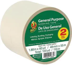 Duck Brand Masking Tape: 1.88 in. x 60 yds. (Natural) *2-pack 286507 Duck Brand Masking Tape: 1.88 in. x 60 yds. (Natural) *2-pack 286507
