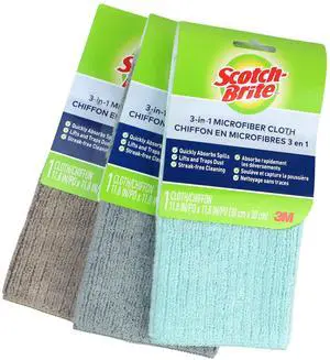 Scotch-Brite 3-in-1 Microfiber Cloth: 1-pack (Color May Vary) 9070-M Scotch-Brite 3-in-1 Microfiber Cloth: 1-pack (Color May Vary) 9070-M