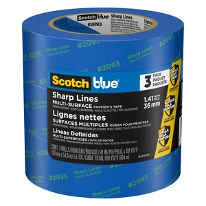 ScotchBlue Sharp Lines Painter's Tape 3-Pack: 1.41 in. x 60 yds. (Blue) 2093-36AC3 ScotchBlue Sharp Lines Painter's Tape 3-Pack: 1.41 in. x 60 yds. (Blue) 2093-36AC3