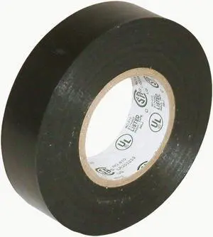 JVCC Colored Electrical Tape [7 mils thick] (E-Tape): 3/4 in. x 66 ft. (Black)